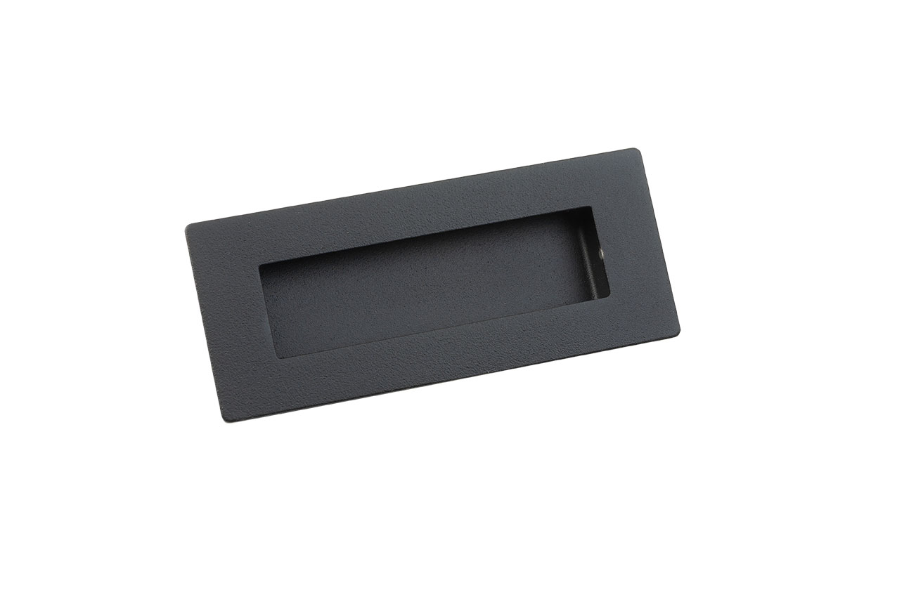 Asa Embutida Rectangular Negra - 150 mm