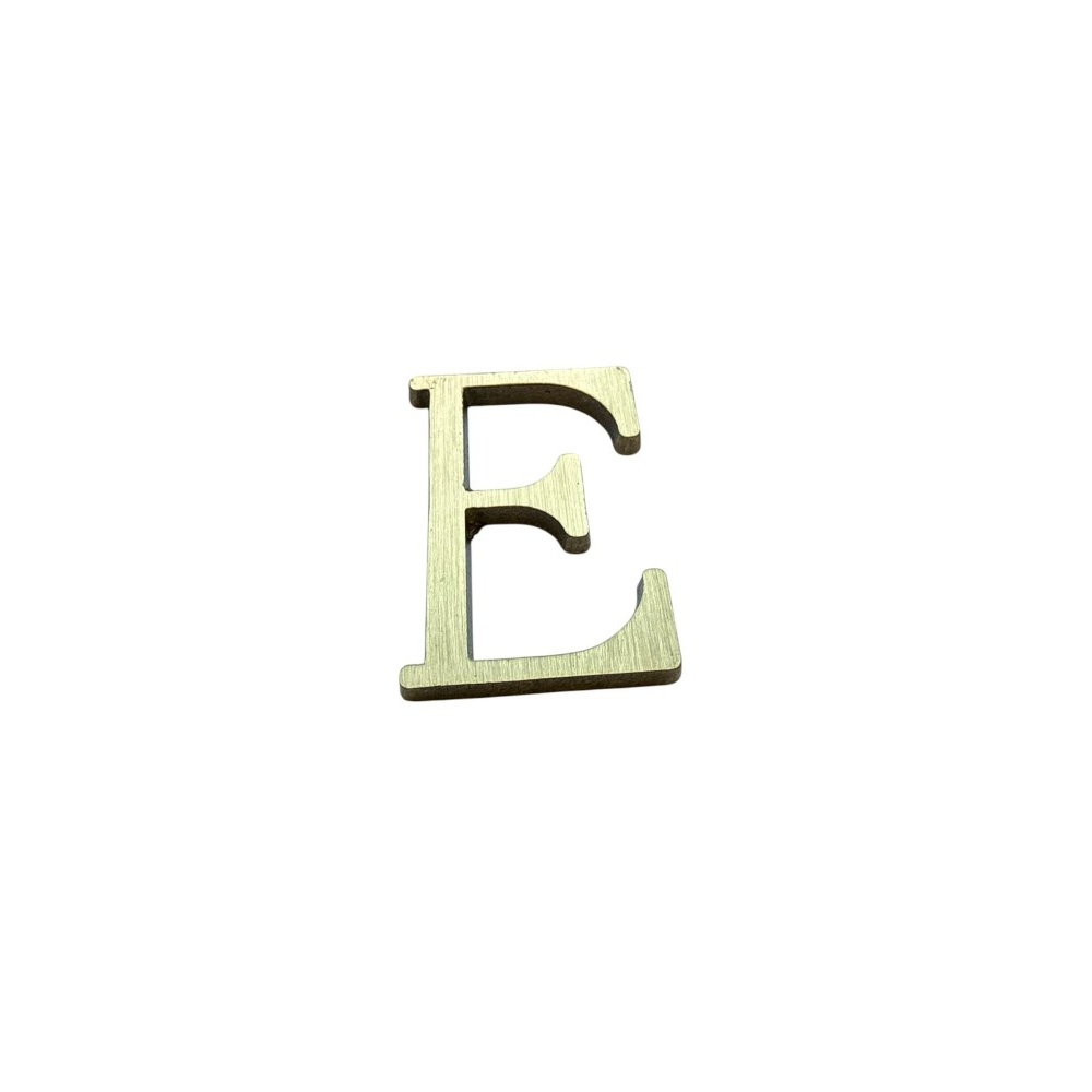 Letra E 3 cms  Bronce  Satinado