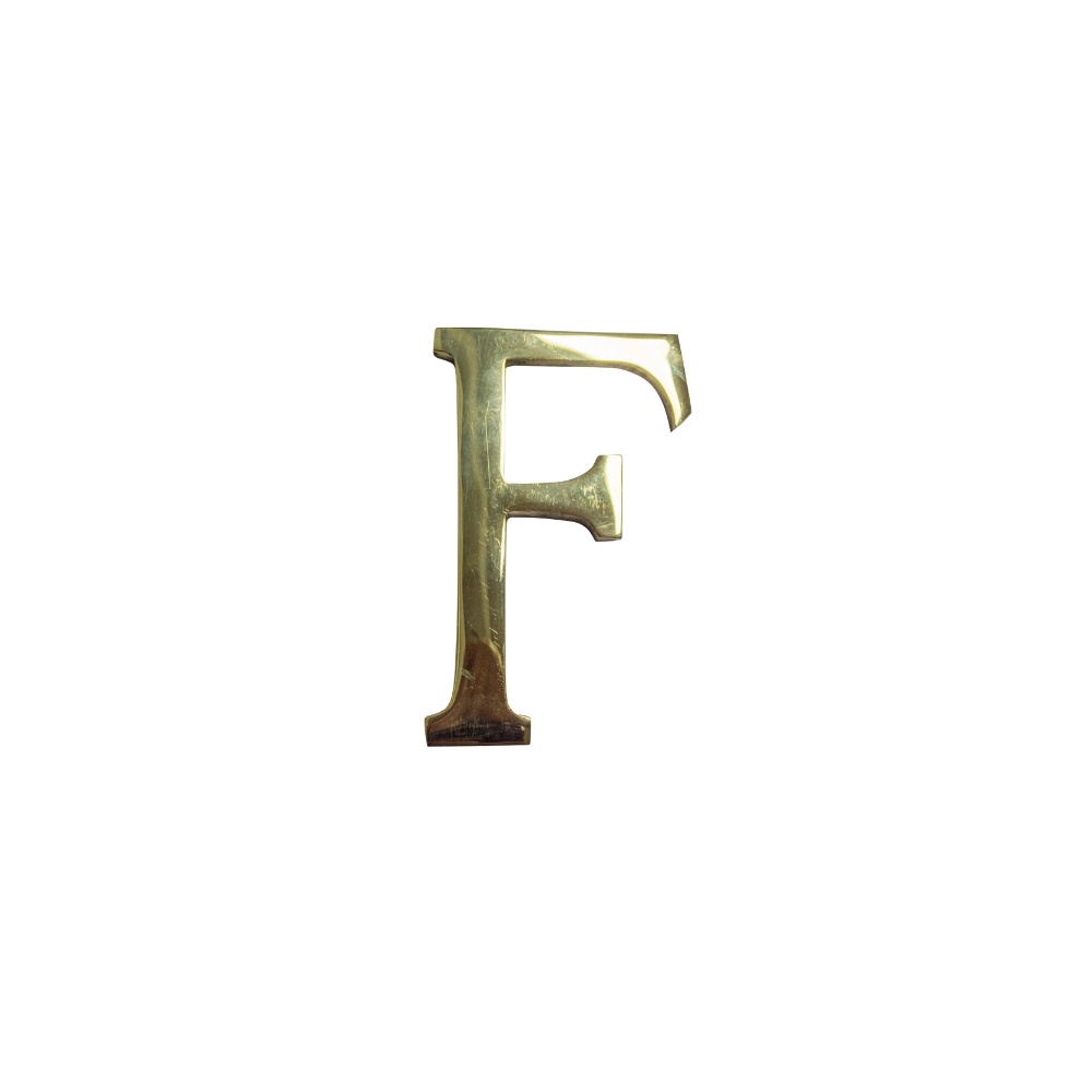 Letra F 3 cms  Bronce  Satinado