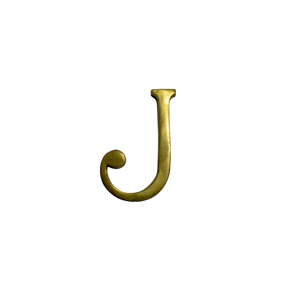 Letra J 5 cms  Bronce  Satinado