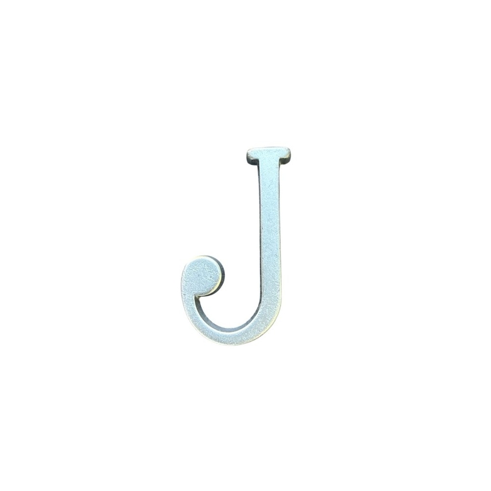 Letra J 5 cms Cromo Satin