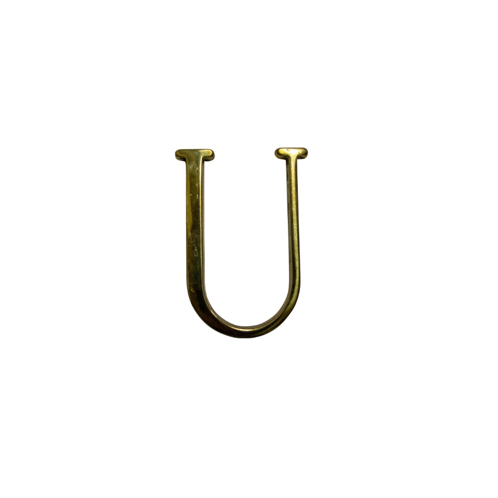 Letra U 5 cms Bronce Satinado