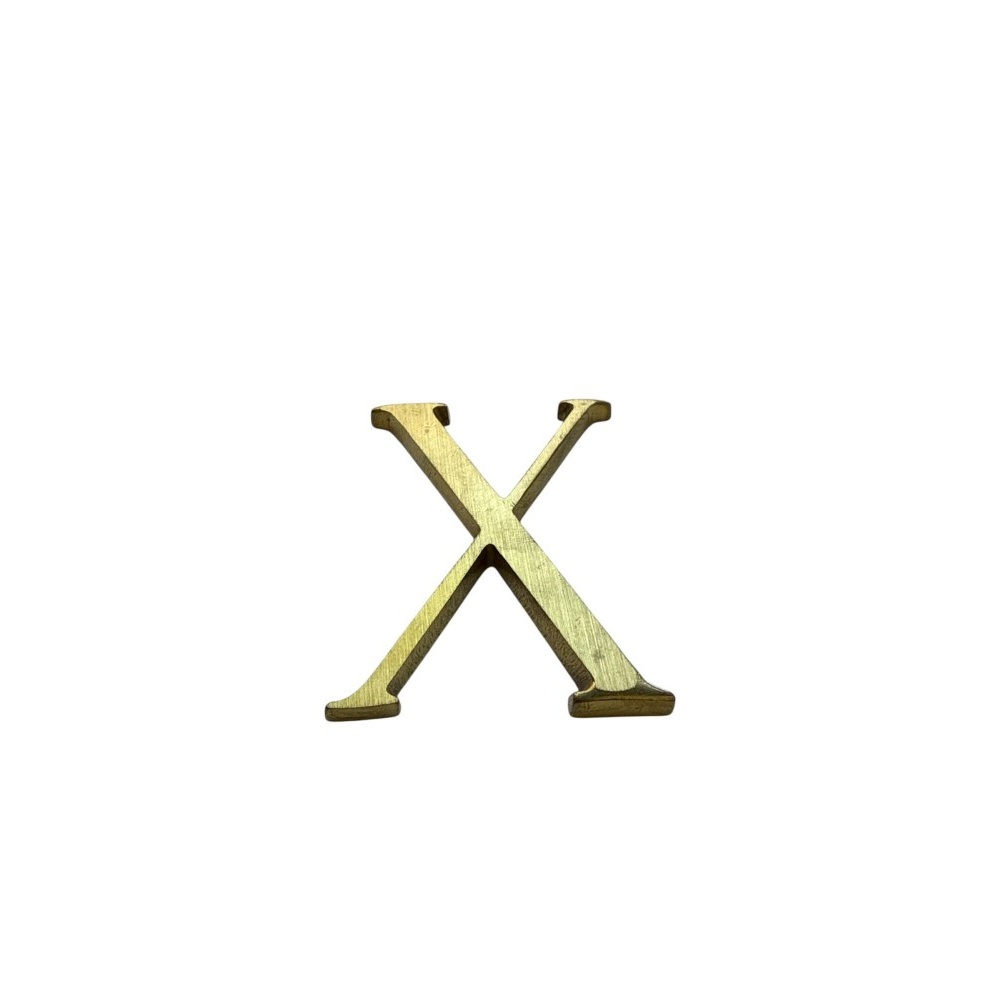Letra X 5 cms Bronce Satinado