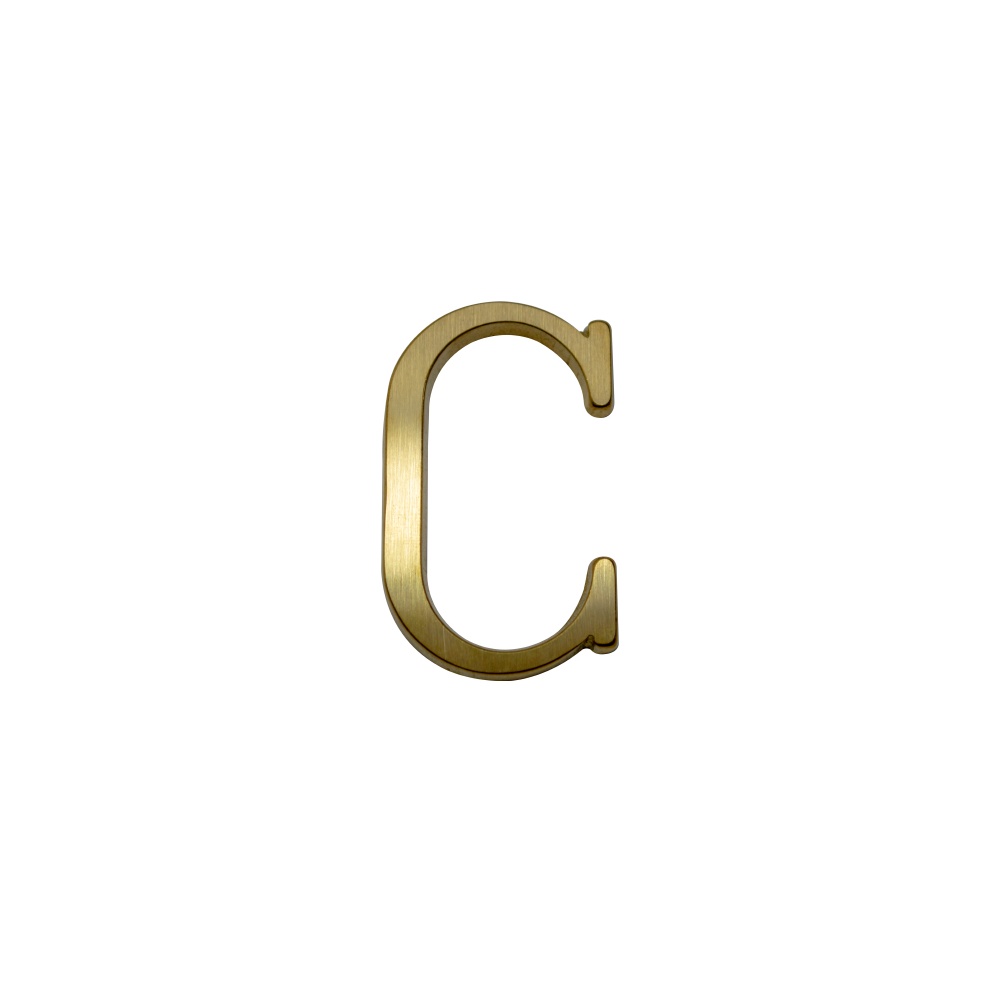 Letra C 7 cms  Bronce  Satinado