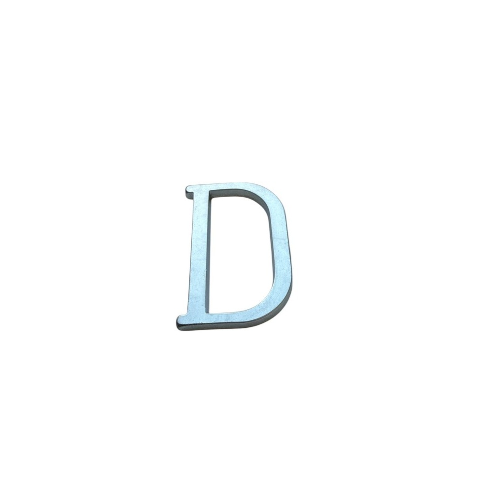 Letra D 7 cms Cromo Satin