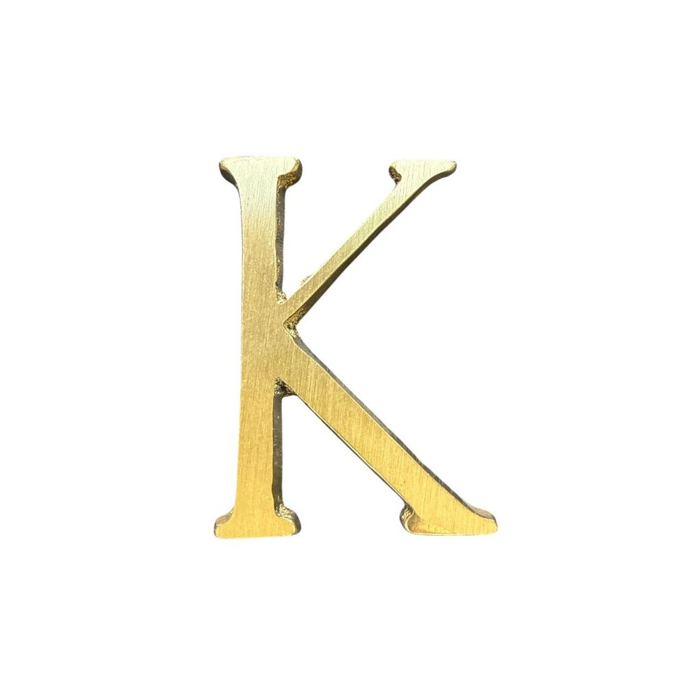 Letra K 7 cms  Bronce  Satinado