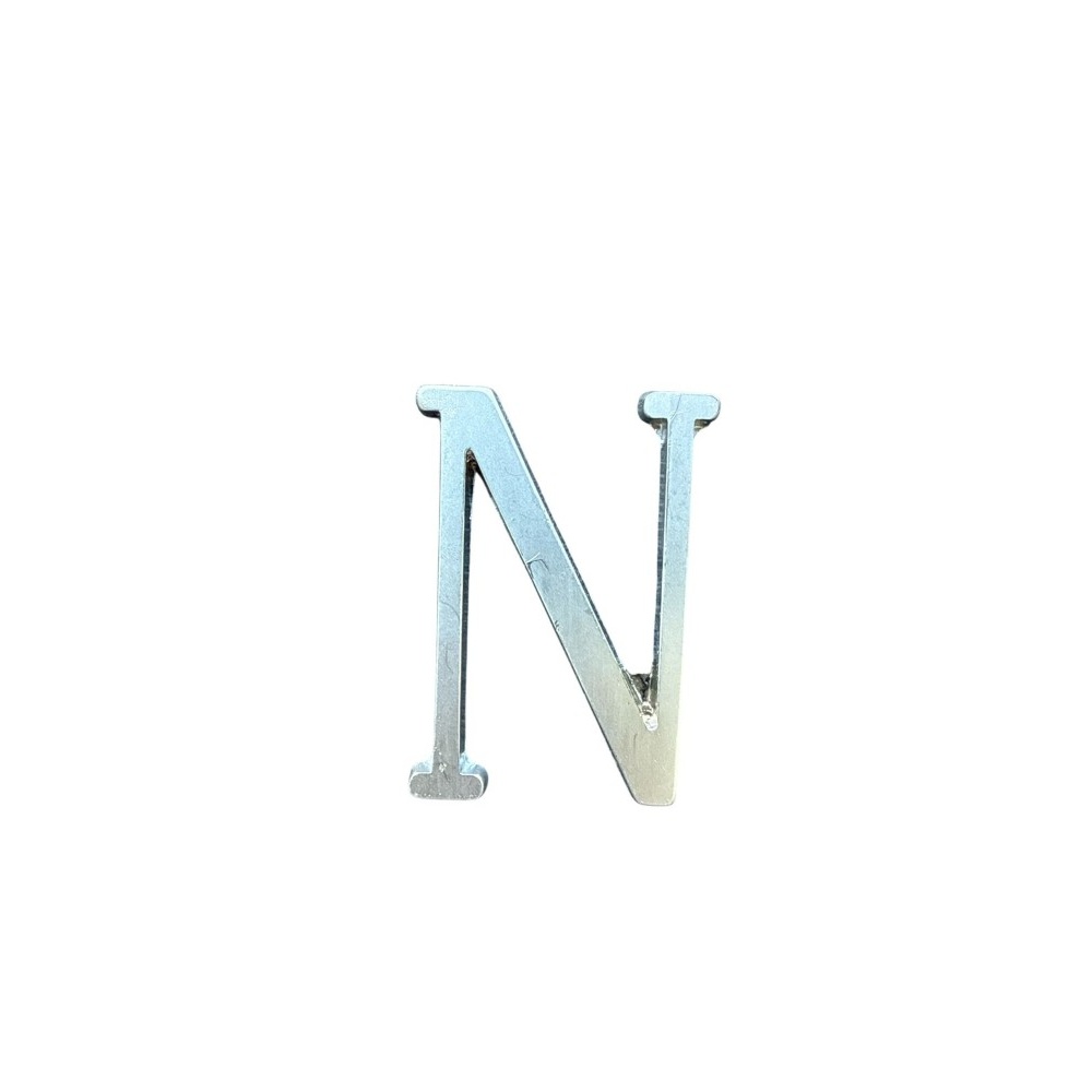 Letra N 7 cms Cromo Satin