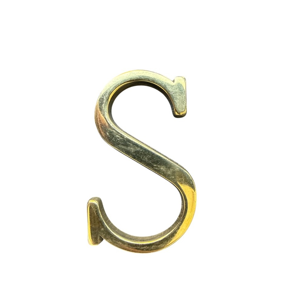 Letra S 7 cms Bronce Pulido
