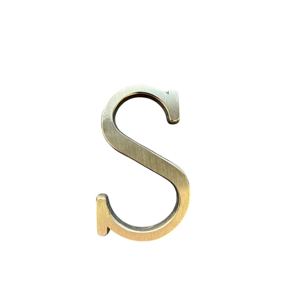 Letra S 7 cms Bronce Satinado