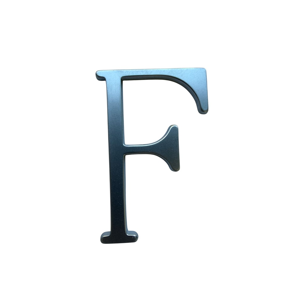 Letra F 10 cms Cromo Satin