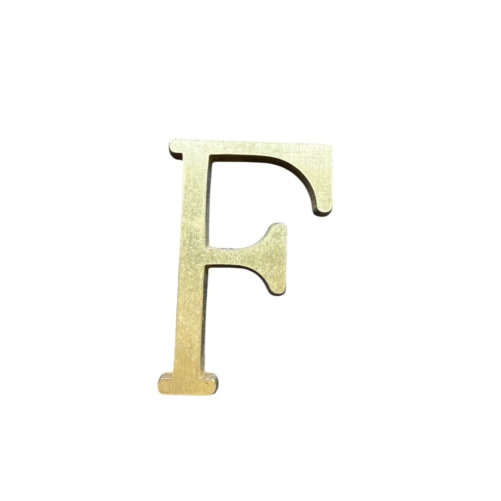 Letra F 15 cms  Bronce  Pulido