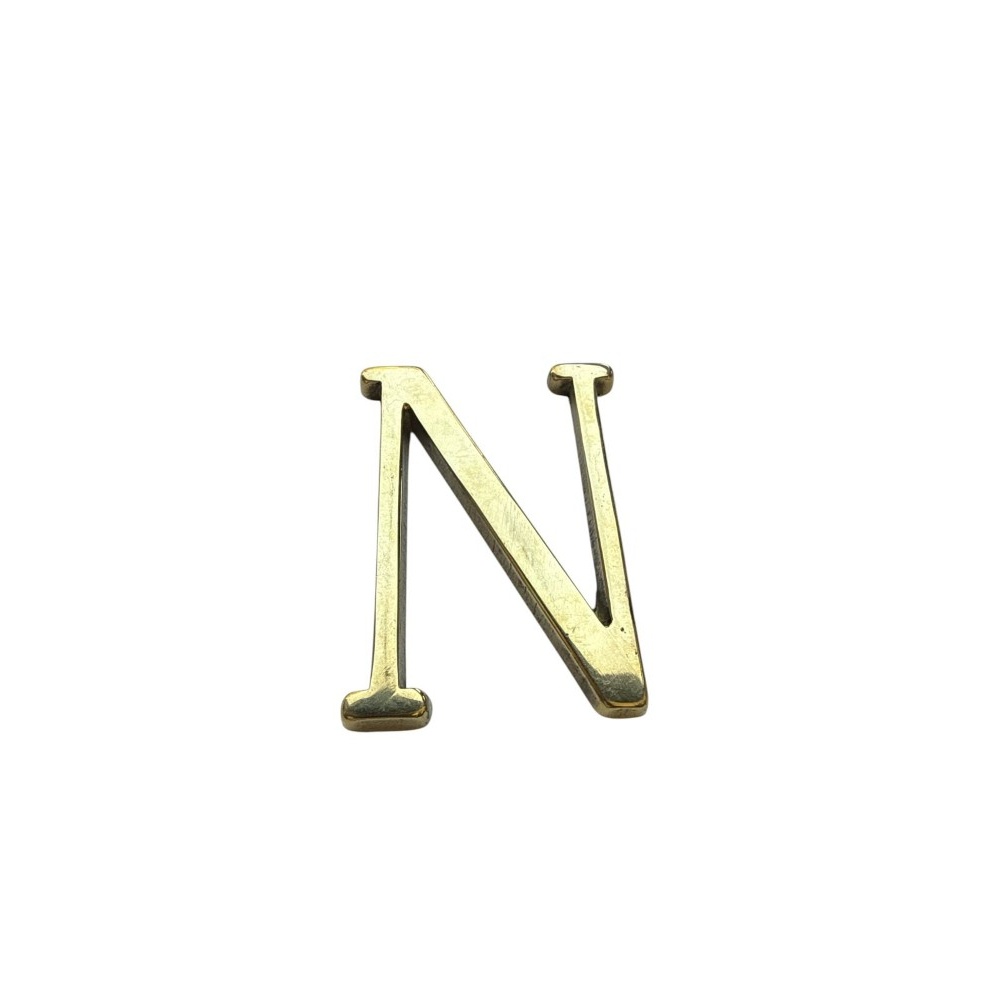 Letra N 15 cms  Bronce  Pulido