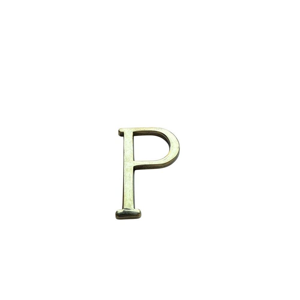 Letra P 20 cms  Bronce Pulido