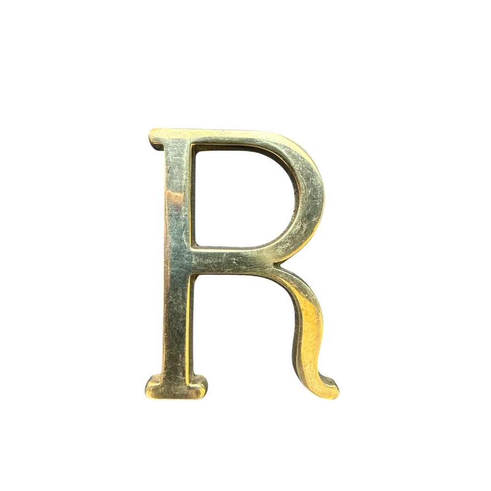Letra R 20 cms Bronce Pulido