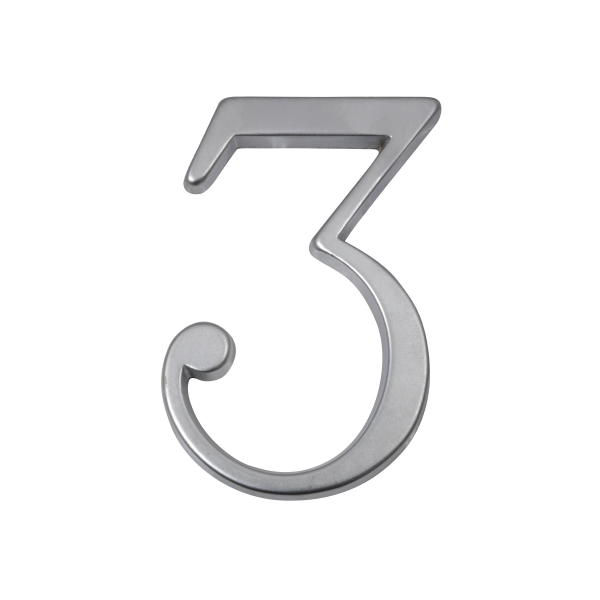 Numero 3 7cms Cromo Satin