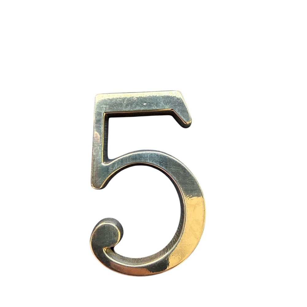Numero 5 20cms  Bronce Pulido