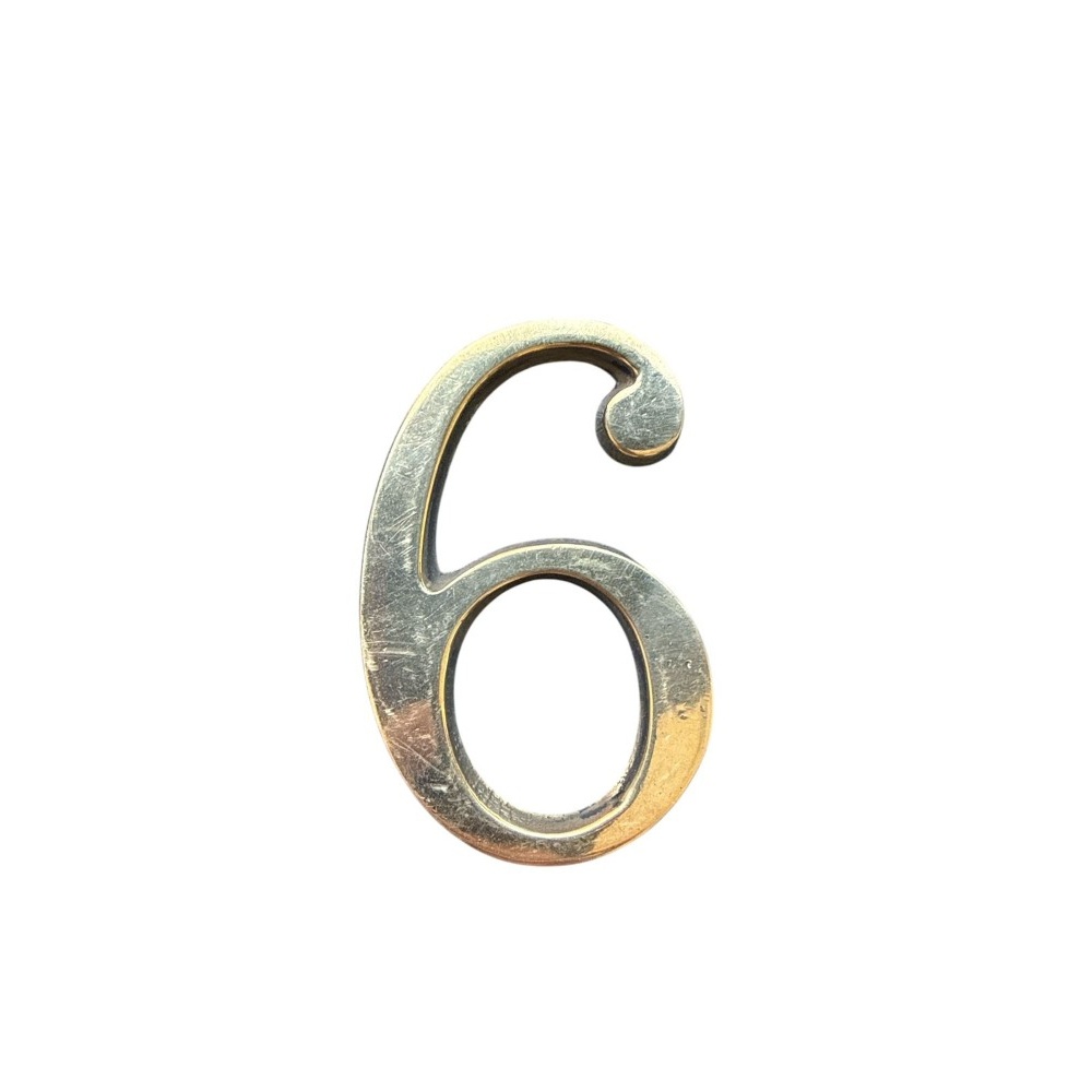 Numero 6 20cms  Bronce Pulido