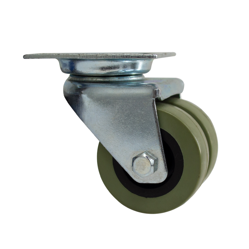 Rueda Giratoria Doble PU - Giratoria Doble 50x17 mm