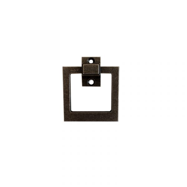 Tirador Argolla Cuadrada Bronce / Plata - Plata Antigua 55mm 2